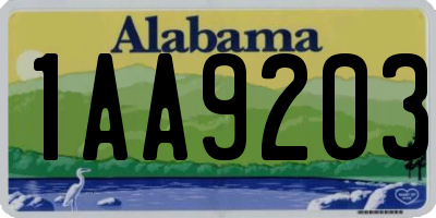 AL license plate 1AA9203