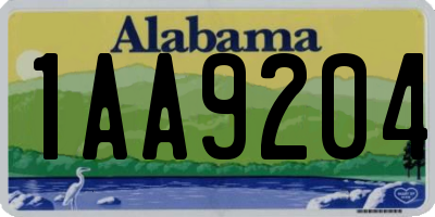 AL license plate 1AA9204