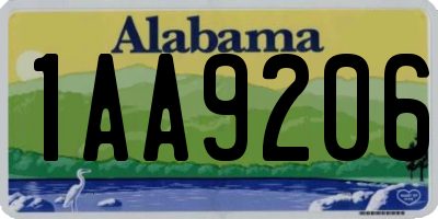 AL license plate 1AA9206