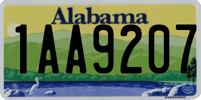 AL license plate 1AA9207