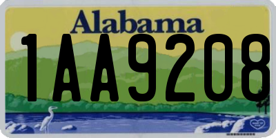 AL license plate 1AA9208