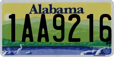 AL license plate 1AA9216