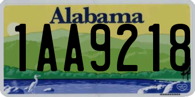 AL license plate 1AA9218