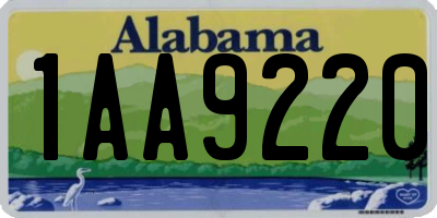 AL license plate 1AA9220