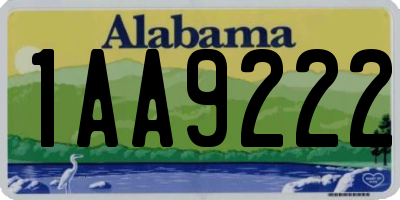 AL license plate 1AA9222