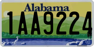 AL license plate 1AA9224