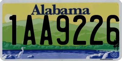 AL license plate 1AA9226