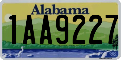 AL license plate 1AA9227