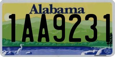 AL license plate 1AA9231