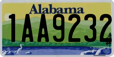 AL license plate 1AA9232