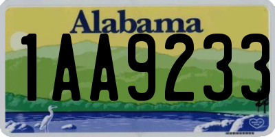 AL license plate 1AA9233