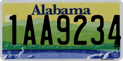 AL license plate 1AA9234