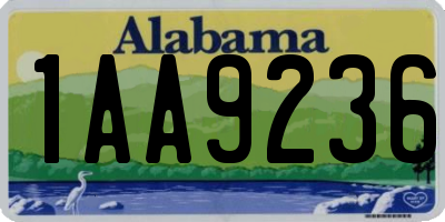 AL license plate 1AA9236