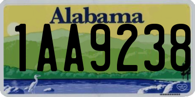 AL license plate 1AA9238