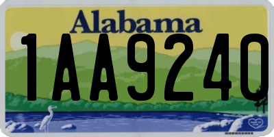 AL license plate 1AA9240