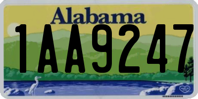 AL license plate 1AA9247