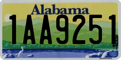 AL license plate 1AA9251