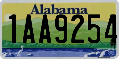 AL license plate 1AA9254