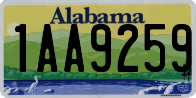 AL license plate 1AA9259