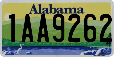 AL license plate 1AA9262