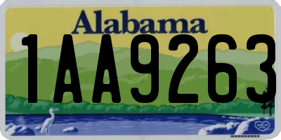 AL license plate 1AA9263