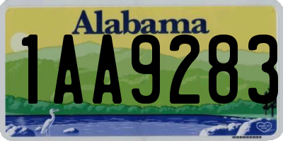 AL license plate 1AA9283