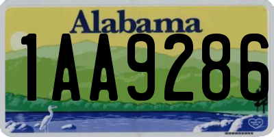 AL license plate 1AA9286