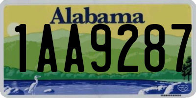 AL license plate 1AA9287