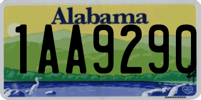 AL license plate 1AA9290