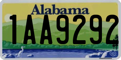 AL license plate 1AA9292