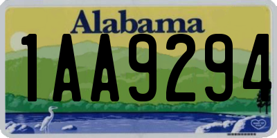 AL license plate 1AA9294