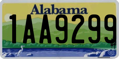 AL license plate 1AA9299