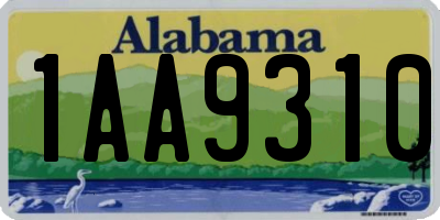 AL license plate 1AA9310