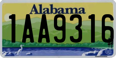 AL license plate 1AA9316