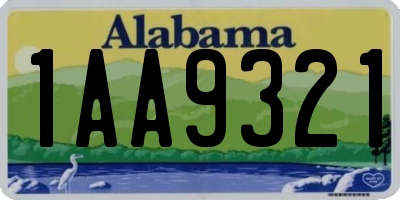 AL license plate 1AA9321