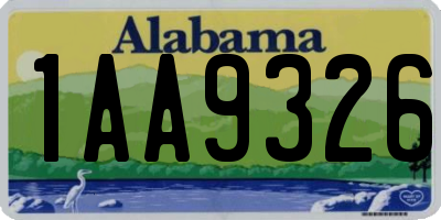 AL license plate 1AA9326