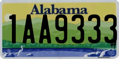 AL license plate 1AA9333