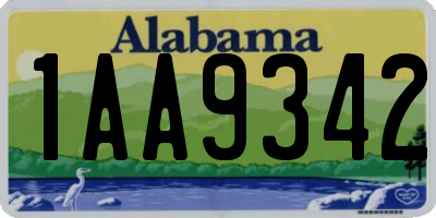 AL license plate 1AA9342