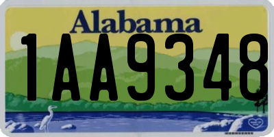 AL license plate 1AA9348