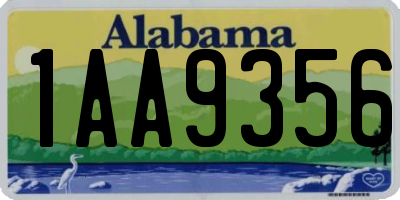 AL license plate 1AA9356