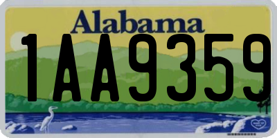 AL license plate 1AA9359