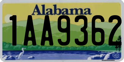 AL license plate 1AA9362