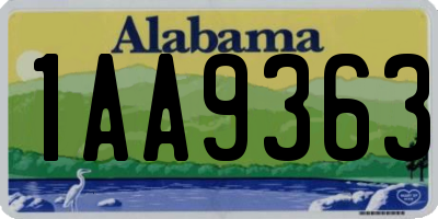 AL license plate 1AA9363