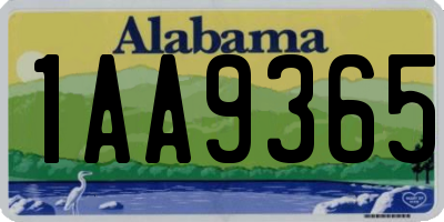 AL license plate 1AA9365