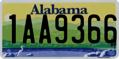 AL license plate 1AA9366