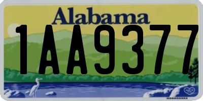 AL license plate 1AA9377