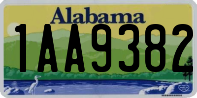 AL license plate 1AA9382