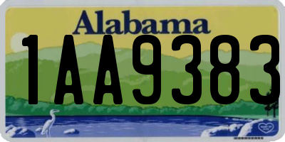 AL license plate 1AA9383