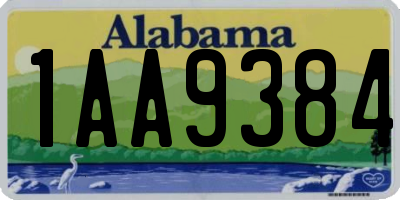 AL license plate 1AA9384