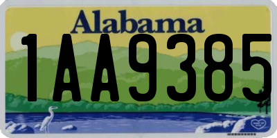 AL license plate 1AA9385